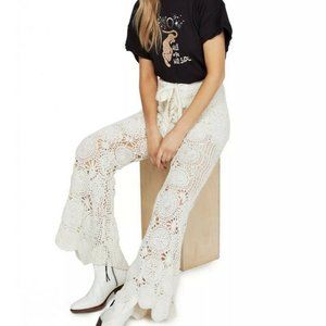 Free People New  crochet flare Dragonfly  pants M